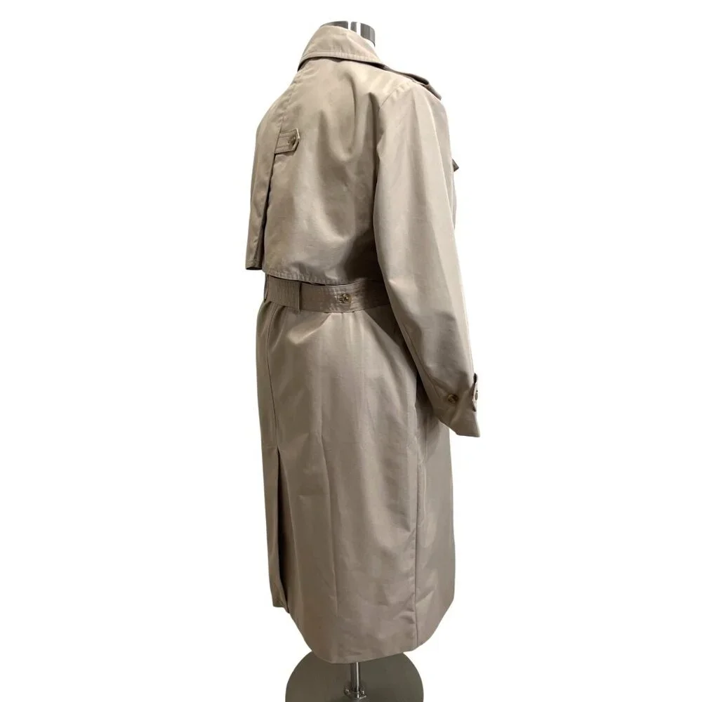 Banana Republic Classic Trench Coat Womens XL Classic Double Breasted Khaki - Picture 7 of 11